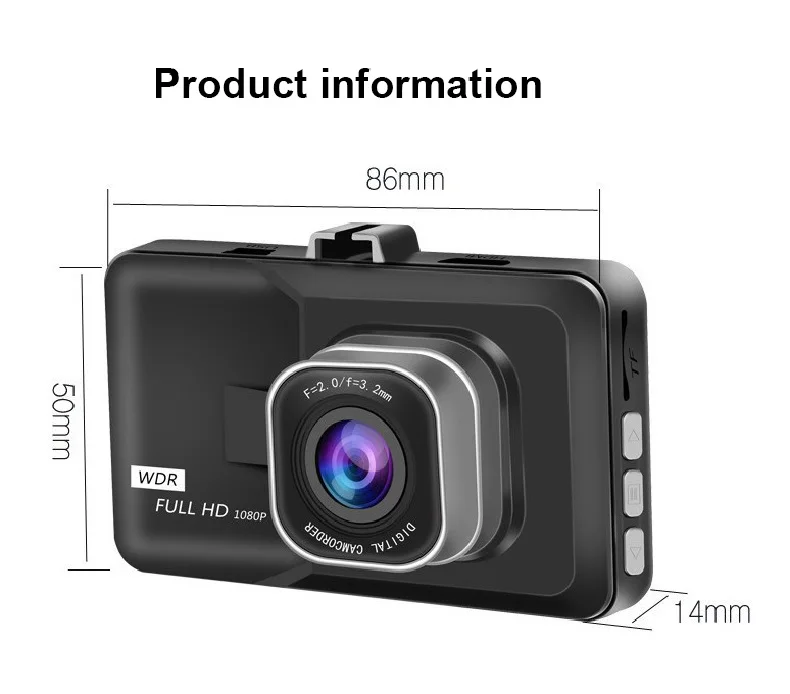 3 дюймов FHD 1080P Автомобильный видеорегистратор Камера автомобиля Зеркало заднего вида Двойной объектив Dash Cam Видео Регистраторы G-sensor авторегистратор Dashcam