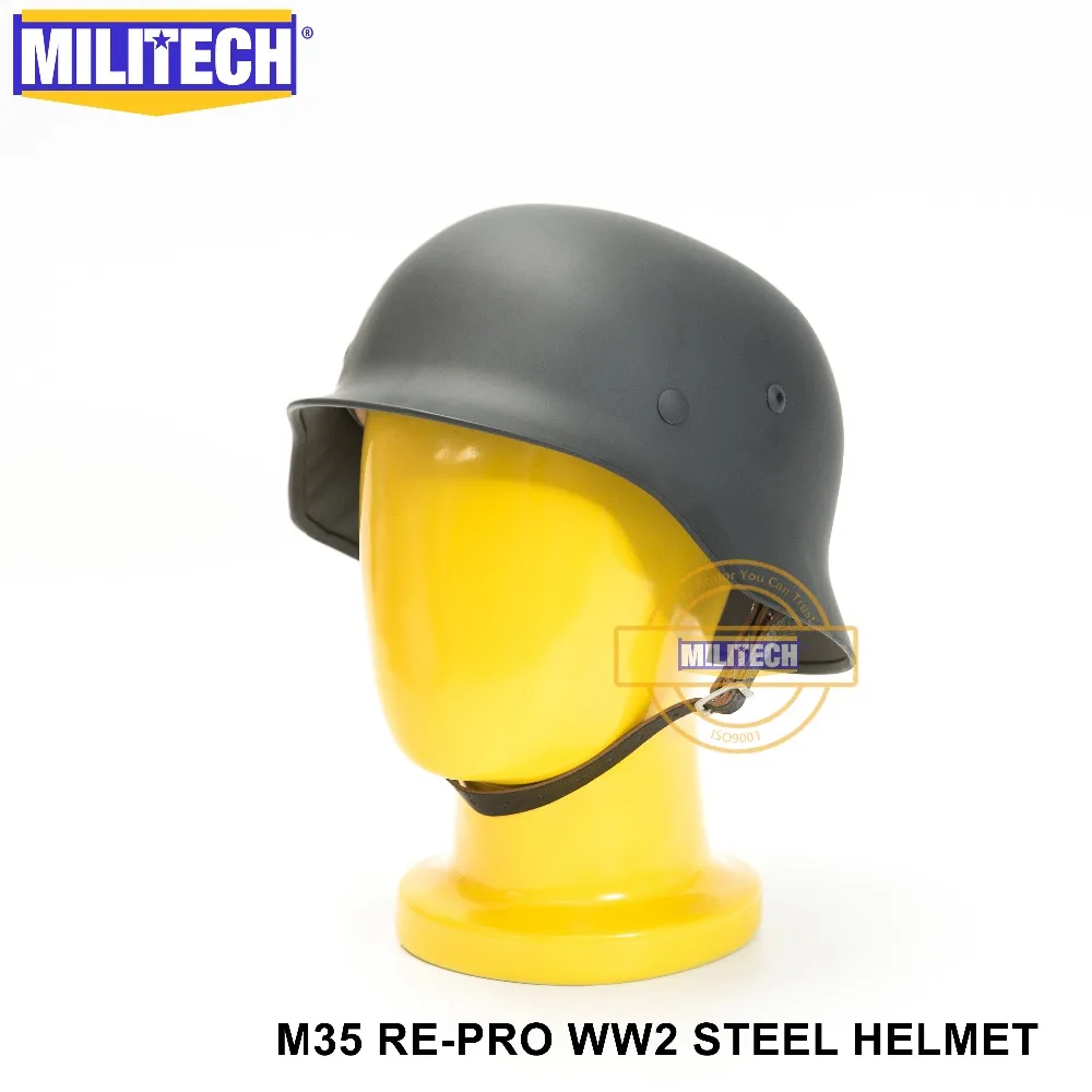 MILITECH WW2 немецкий серый M35 Стальной шлем WW II Repro безопасности мотоцикла Второй