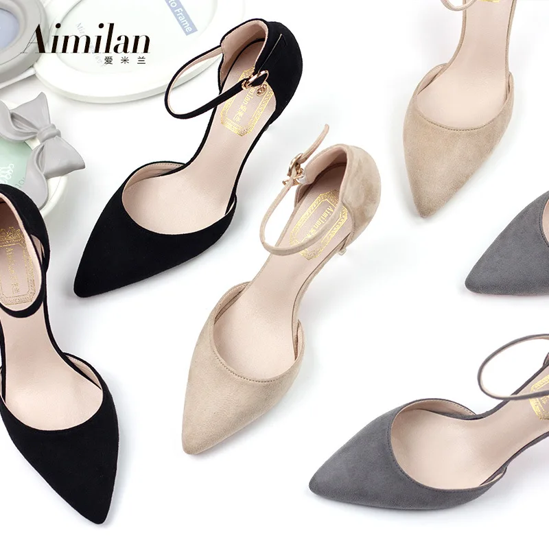 2017 сезон весна лето Новинка корейские туфли на высоком каблуке с острым носком