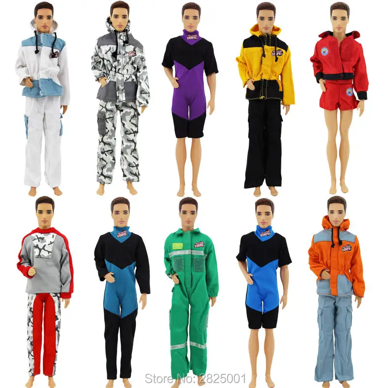 3 комплекта Мужская одежда Униформа комбинезон длинный короткий костюм