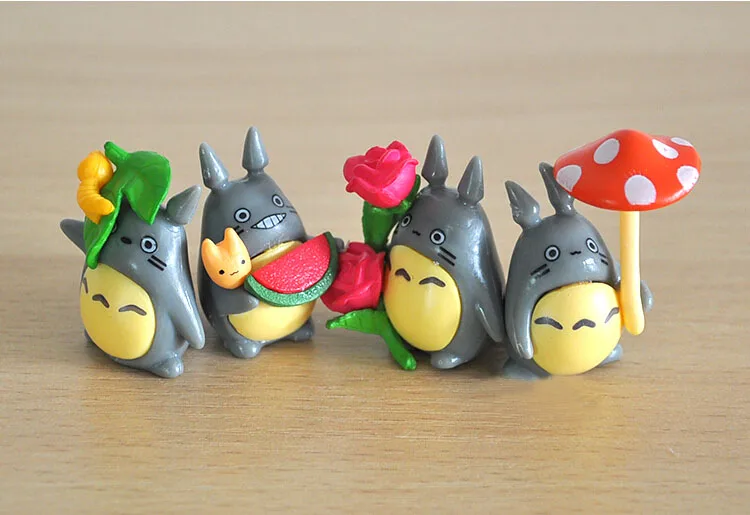 8 шт./лот 4 см Totoro мультяшная серия мини виниловая кукла ландшафтное растение |