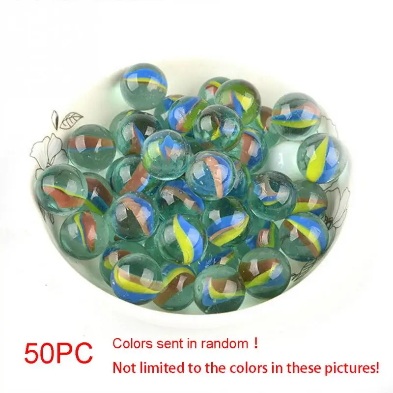 

50pcs 16MM Marbles Coloured Glaze Glass Bead Marbles Classic Reminiscence Children Classic Toys