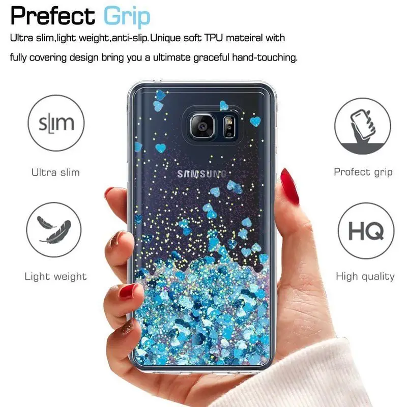 For Samsung S6 S7 Edge Note 8 3 4 5 Glitter Stars Liquid Quicksand Cover Galaxy S8 S9 Plus J3 Prime J5 2016 J7 2015 A8 2018 |