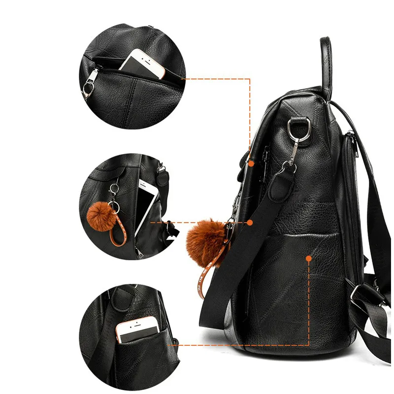 Рюкзак для девочек на плечо школьные сумки девочек-подростков винтажный кожаный