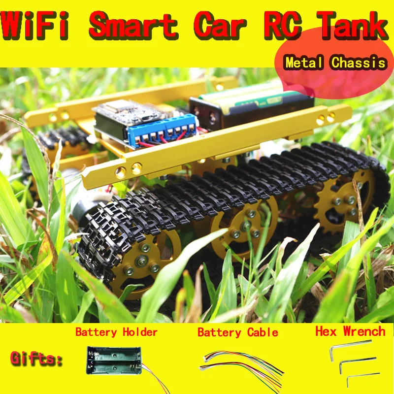 Wi Fi RC металлический робот танк T100 от NodeMCU Development Kit с L293D двигателя Щит
