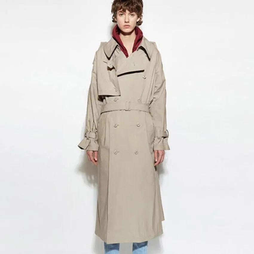 2018 Spring autumn long Sleeve Cotton Women Loose Windbreaker Casual Wild Fashion double Breasted Trench Coat | Женская одежда