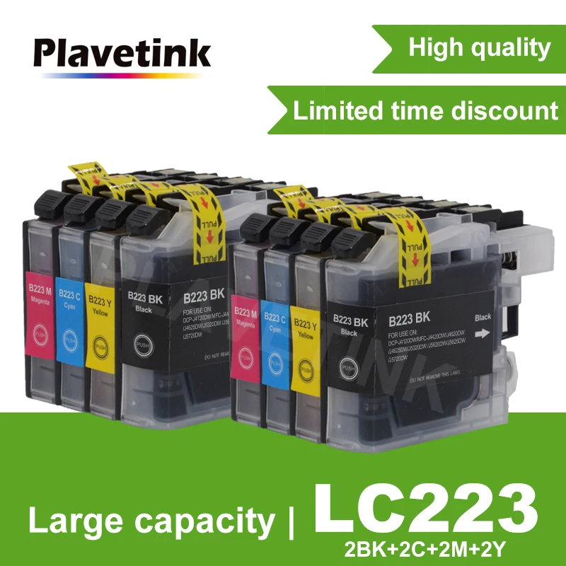 Картриджи для принтера Plavetink совместимы с Brother LC223 LC221 MFC J4420DW J4620DW J4625DW J5320DW J5620DW