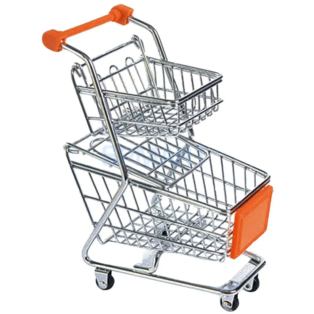 Мини тележка для покупок с двумя ярусами желтая|trolley toy|shopping trolley toyshopping cart toy |
