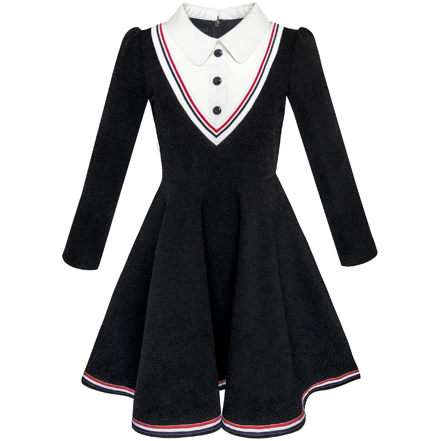 Sunny Fashion платья для девочек новогодние костюмы Школьная форма Белый воротничок
