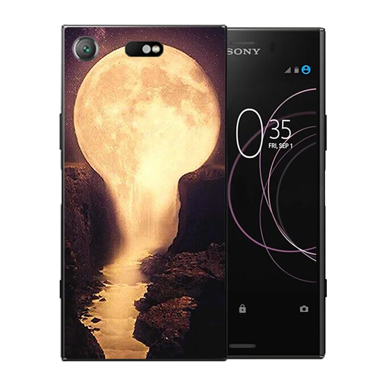 For Sony Xperia XZ1 Compact Phone Cases Silicon Night Sky Pattern Back Cover for Matte Funda |