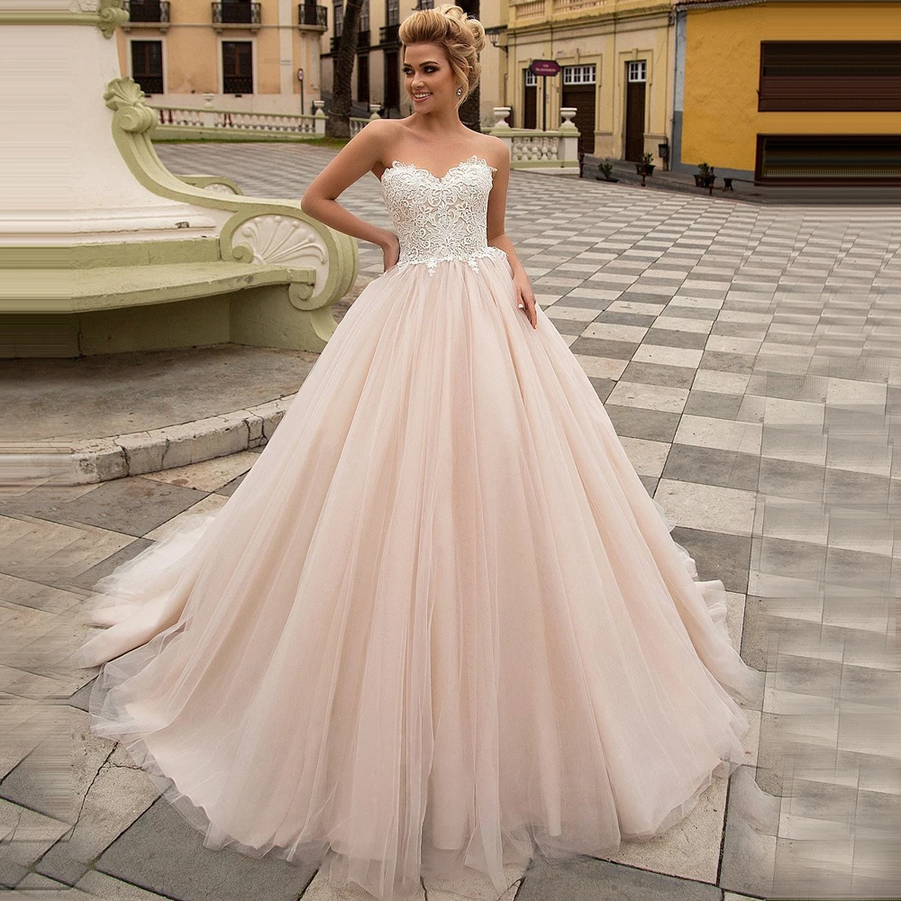 ADLN элегантные свадебные платья цвета шампанского abito da Bride корсет с сердечком