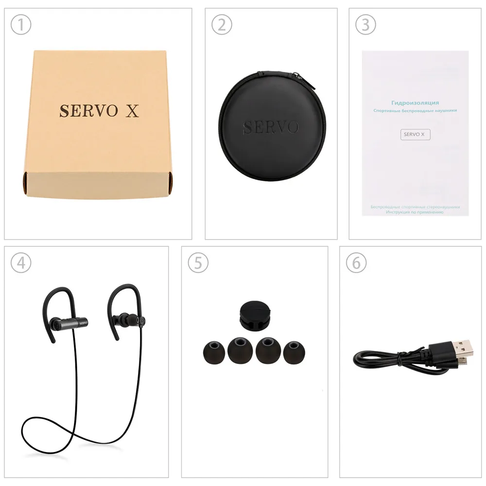 

SERVO X Sports Bluetooth headset IPX7 waterproof bass headphones CVC6.0 intelligent noise reduction Wireless Earphone with Mic