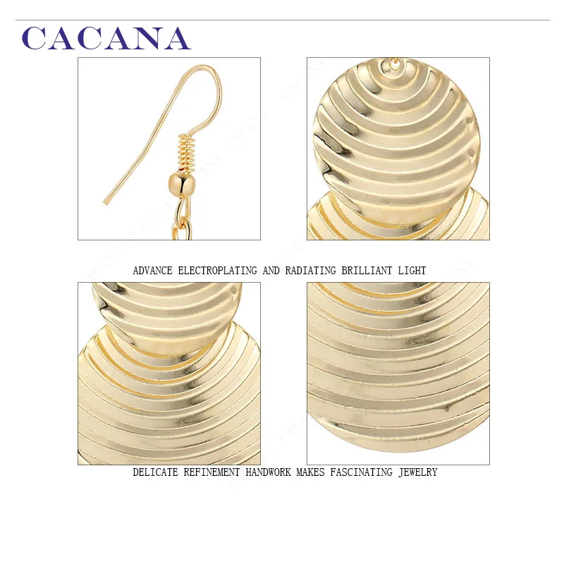Длинные серьги CACANA для женщин круглые модные в форме лестницы бижутерия Лидер