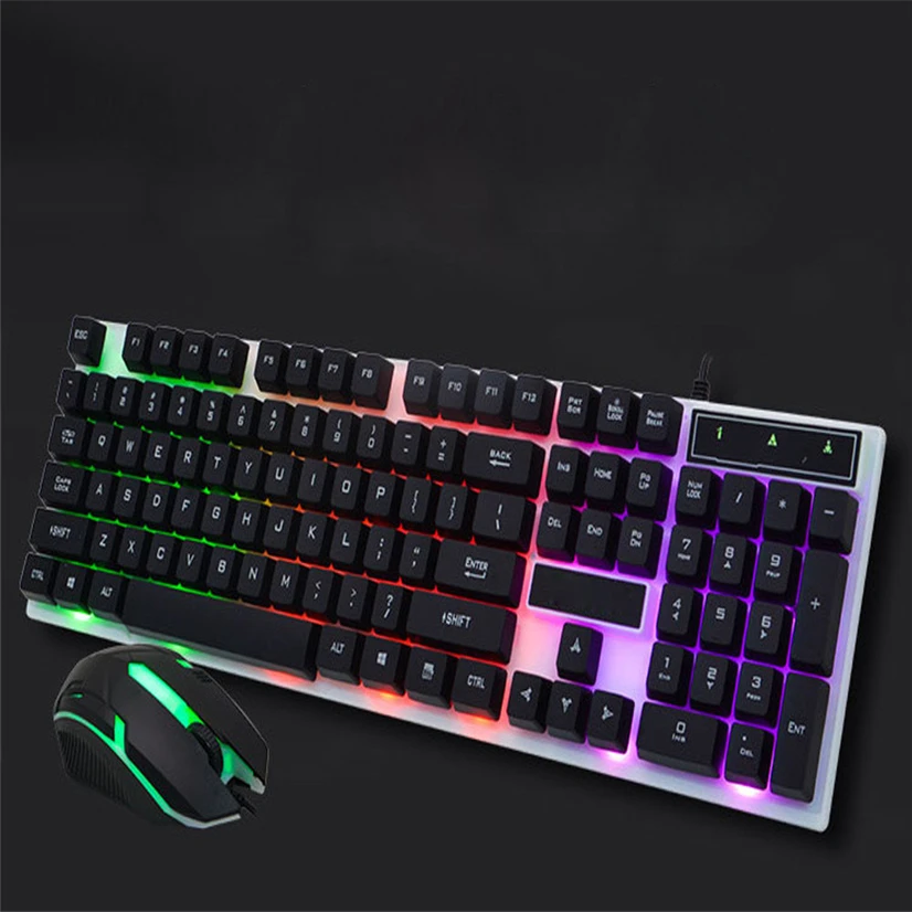 Английская игровая клавиатура D280 с подсветкой светодиодный RGB цветной колпачок