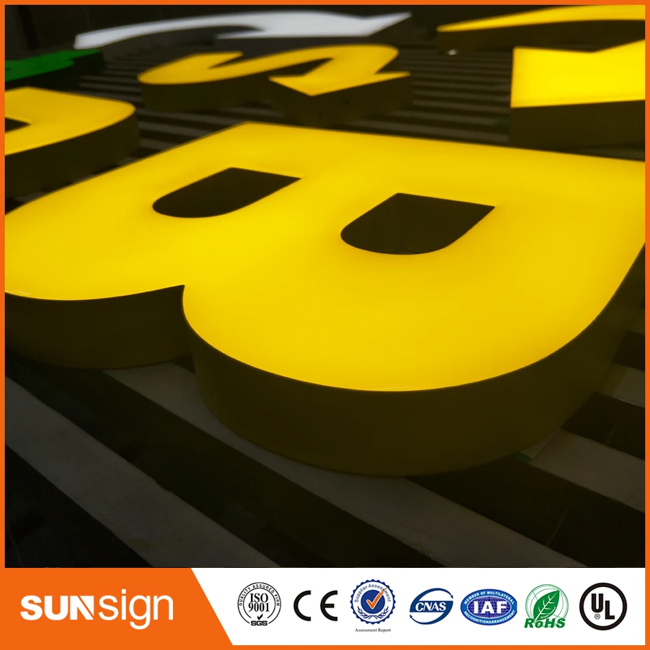 Заказчик Водонепроницаемость эпоксидная смола светодиодные буквы знаки