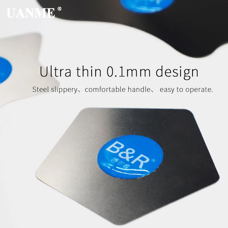 UANME C9-5in1 Ultra Thin Flexible Stainless Steel Pry Spudger Disassemble Card for iPhone iPad Samsung Mobile Phone Repair Tool |