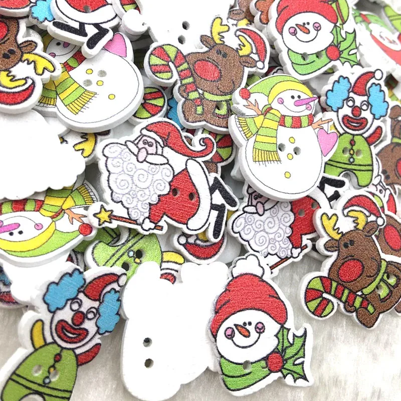 25/50/100 шт. деревянные пуговицы в ассортименте|wooden buttons|christmas wooden buttonsbuttons lot |