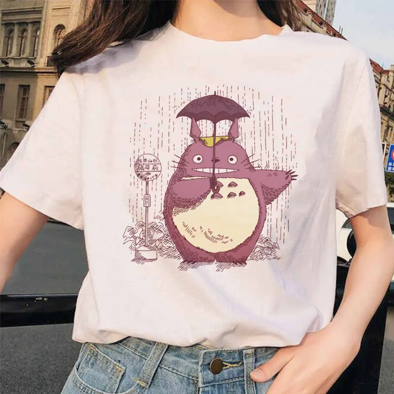 5528 Totoro Унесенные призраками студия Ghibli femme Футболка японская женская ulzzang футболка аниме Хаяо Миядзаки женская футболка Харадзюку 90s - Цвет: 5528