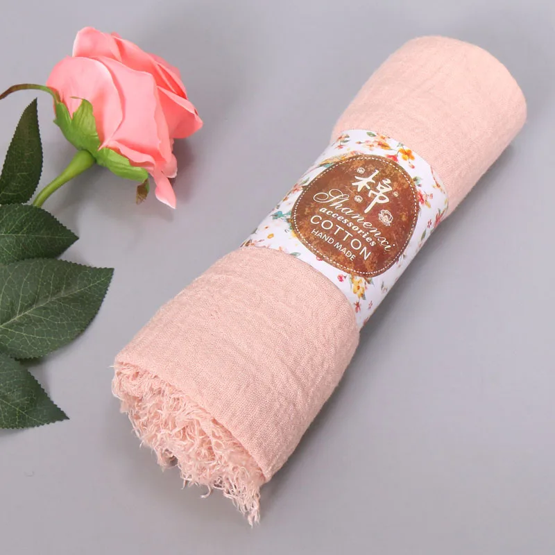Новинка, хлопковый шарф с морщинами и пузырьками, простые Популярные шали Хиджаб, весенний мусульманский шарф, 85 цветов, шарфы/шарф 180*100 см