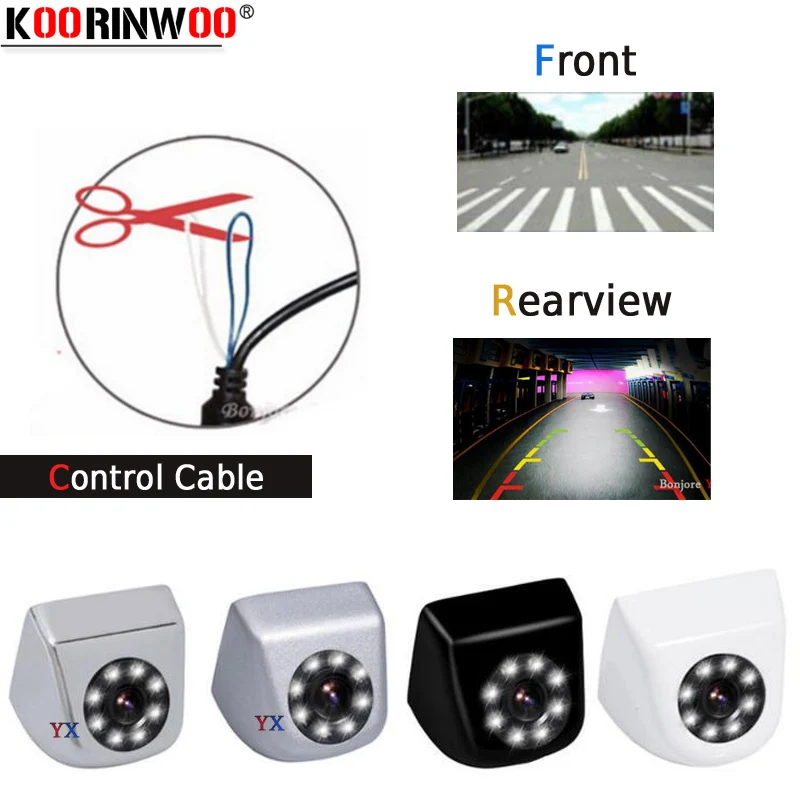 

Koorinwoo Parking Intelligent Switching Guide 8 LED Lights Side Camera Car Rear View Camera / Front Camera Reverse Blind Sensors