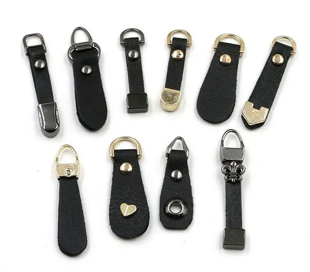 Металлический Набор для ремонта молнии из натуральной кожи Натяжной слайдер на