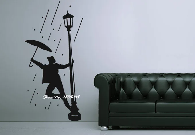 Новый дизайн Горячая распродажа! Пения под дождем модные стикеры DIY виниловые Home