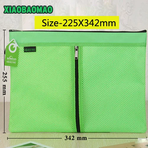 225X342mm Размер 5! Красочные Двухслойные холст ткань молния бумажная папка для файлов книга карандаш файлы ручка чехол Сумки для документов - Цвет: 225X342mm