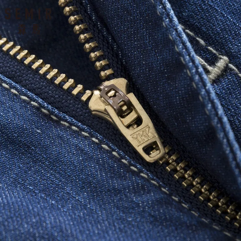 SEMIR мужские укороченные джинсы потертые с боковыми карманами облегающие до