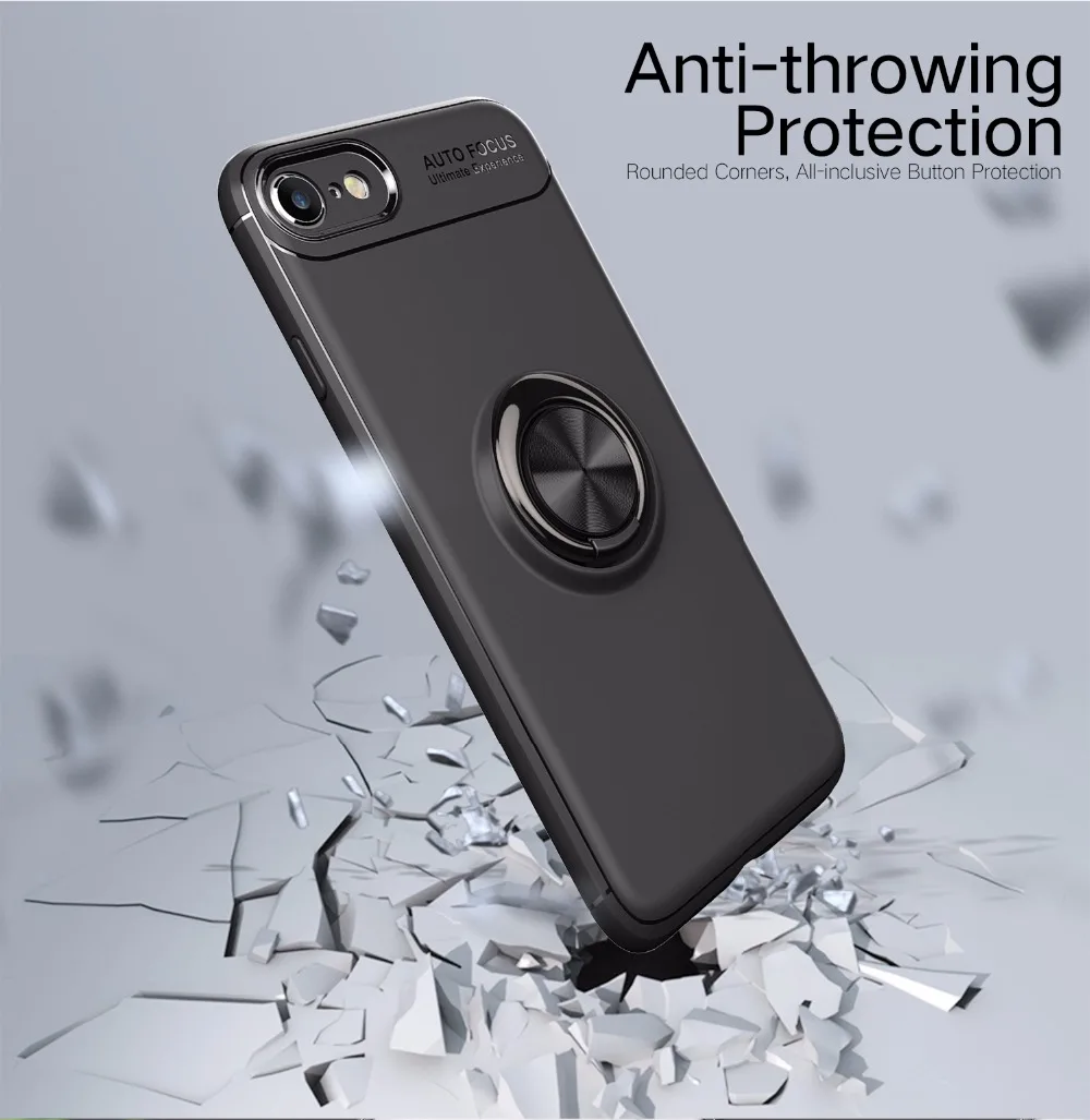 Чехол для iPhone 7 8X6 S 6 Plus автомобильный держатель Магнитный кронштейн с кольцом