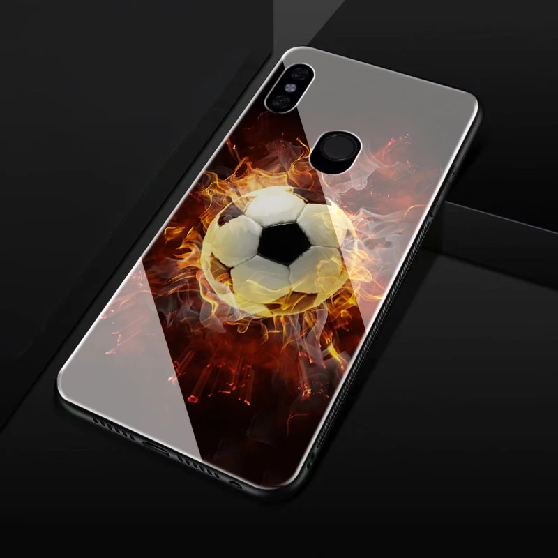 Lavaza футбол на воде горящий огонь Спорт закаленное стекло ТПУ чехол для Redmi Note 4X 5 6