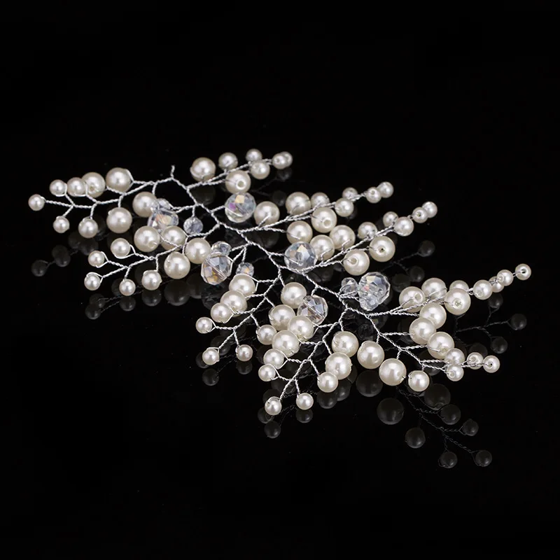 Wedding Bride Hairbands Hair Accessories White Pearl Crystal Bridal Headbands Headwear Women Party Prom Pieces Jewelry | Украшения и
