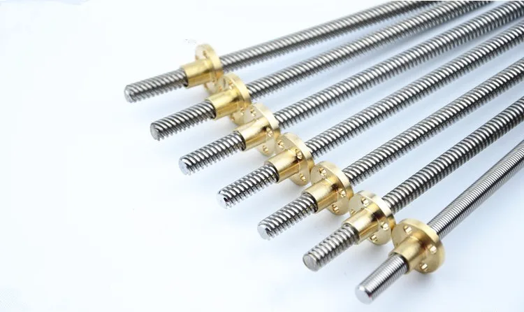 

3pcs Stainless steel 304 screw L=750mm with Copper Nut for 3D printer for CNC T shape screw rod T8 screw 3D printer parts