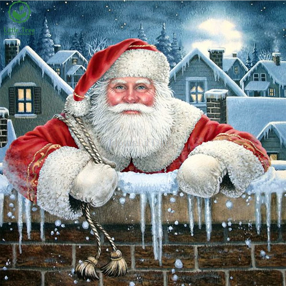 Алмазов картина мультфильм snowland Санта-Клауса человек 5D diy полный квадратный