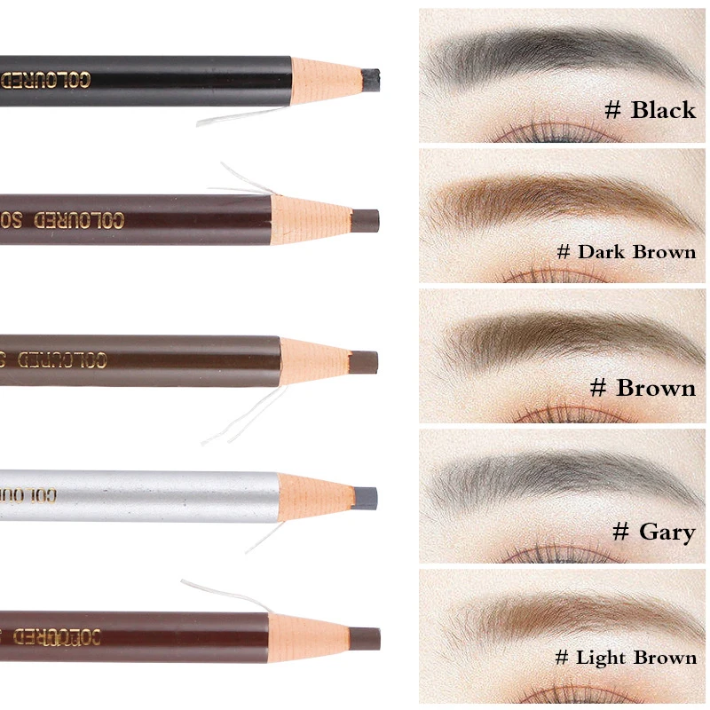 1 шт. verschillenda Kleuren wenkbraun wpotlood weterдиte Eye Nrow Pen Donker/Licht Koffie Zwart Grey Sombrancelha усиливающий