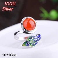 100 925 sterling silver color ring blank cloisonne jewelry fit 10mm vintage ring base tray for diy jewelry