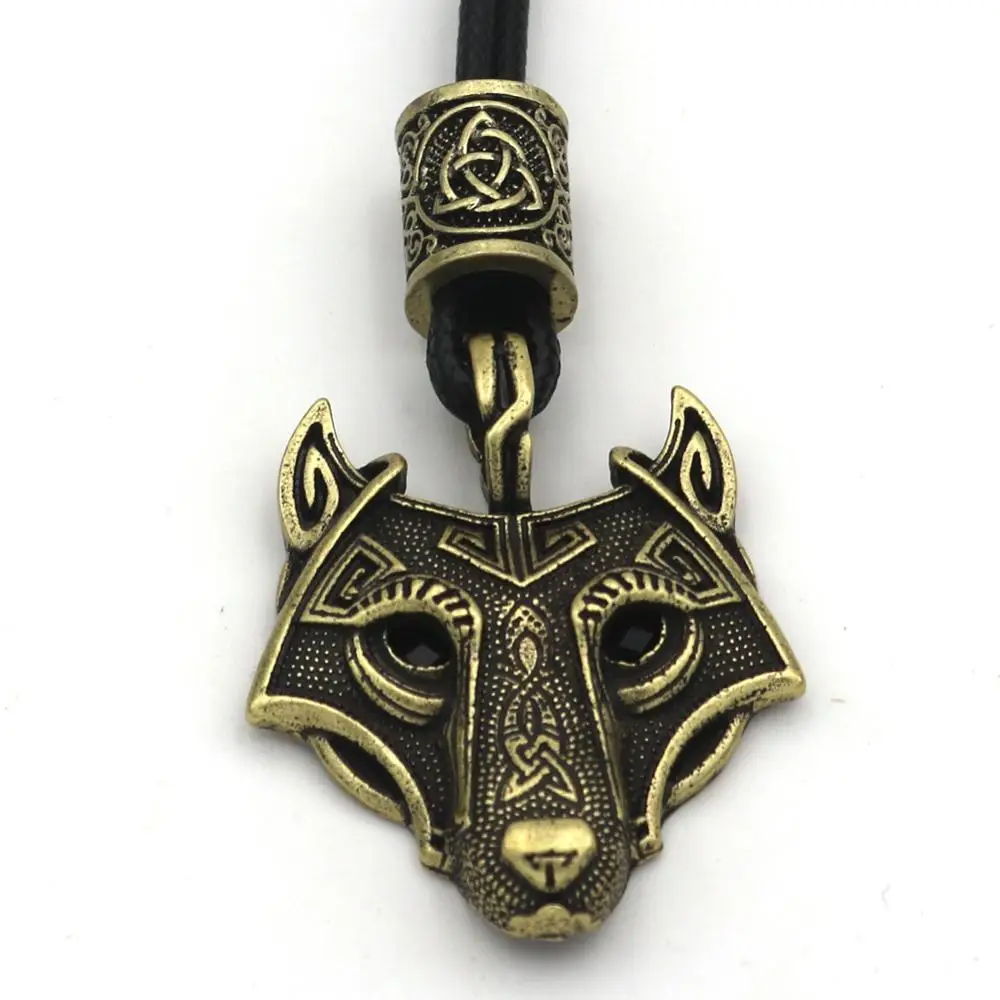 Подвеска с черными кристаллами глаза волка амулет Vegvisir Valknut Trinity бусы колье