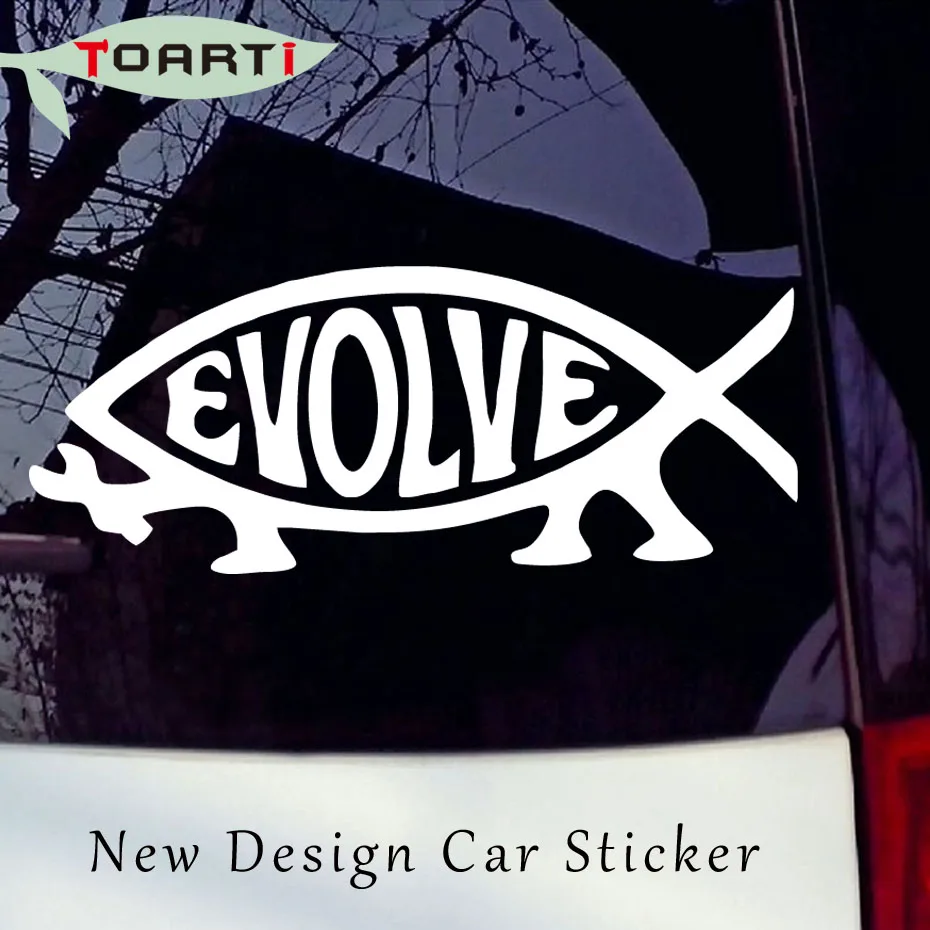 Evolve Fish Jesus наклейки для автомобиля Съемные Виниловые Наклейки Декор окна