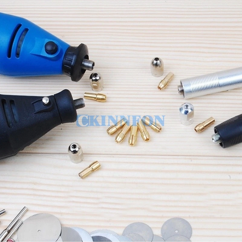 DHL 100Set *10pcs Brass Collet Include 1mm/1.6mm/2.3mm/3.2mm Rotary Tool Fit Dremel Drill (Size: 8pcs-pack) | Инструменты