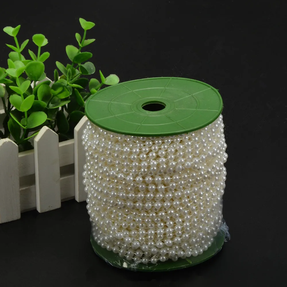 5 м 4 мм бусинки жемчужные нити цвета слоновой кости и белого для рукоделия