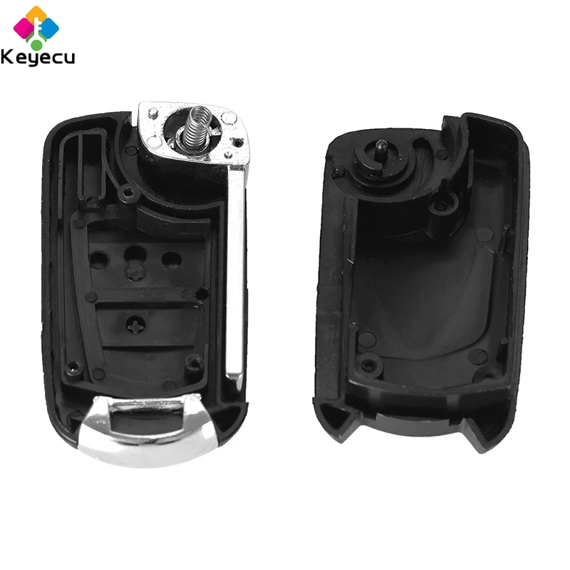 

KEYECU Modified Flip Remote Key Shell Case - 2 Buttons & HU43/ HU46/ HU100/ YM28 Blade - FOB for Opel Astra Zafira Vectra Omega