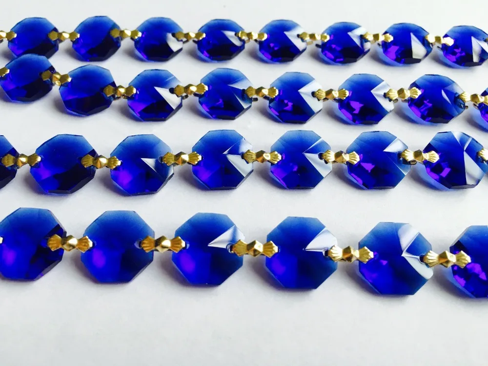 10 м/лот синие кристаллы Восьмиугольные бусины пряди свадебный стол центральные
