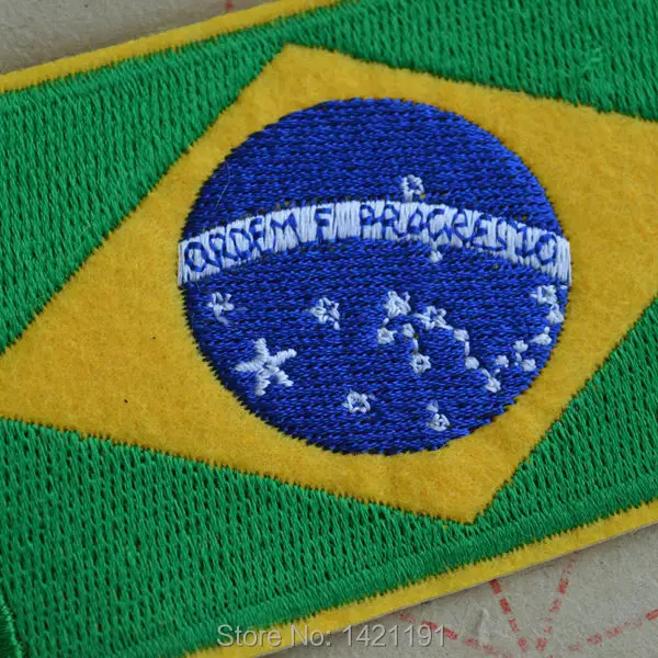 brazil's flag patch nation 9cm*5.8cm Iron On Patch 6 PCS | Дом и сад