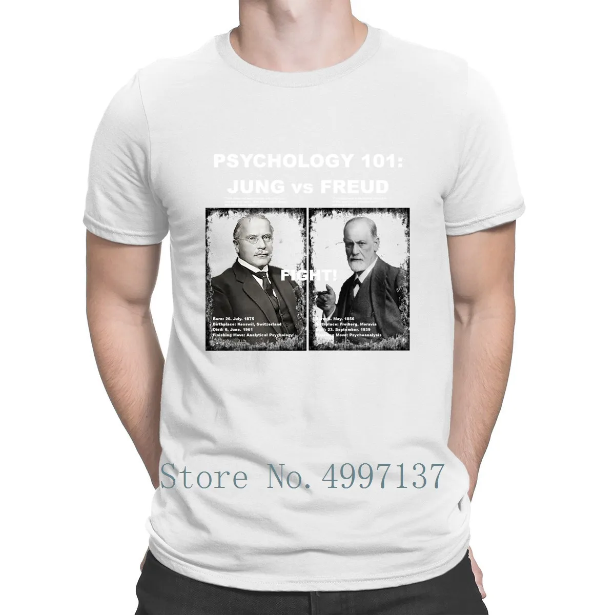 Психологическая коллекция 101 футболка Jung Vs Freud хлопковая весенне-осенняя