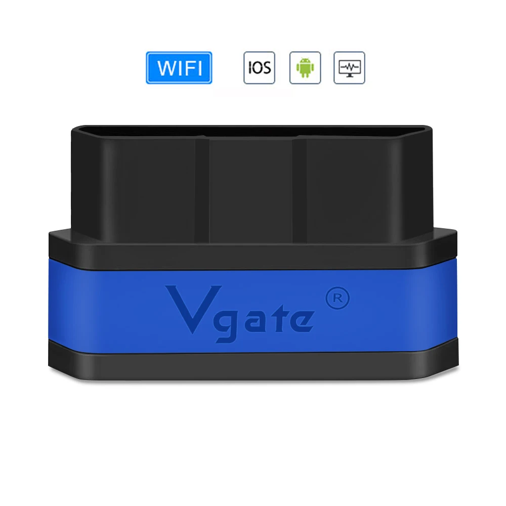 Black Blue-WIFI Vgate icar2 Bluetooth/Wifi OBD2 диагностический инструмент ELM327 V2.1 автомобильный диагностический сканер Mini elm 327 для IOS/PC/android - Цвет: Black Blue-WIFI