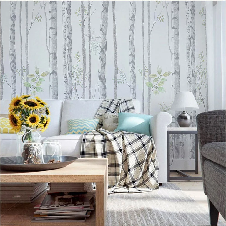 

3D Village Retro Old Hand-painted wall paper 8D Mural Background Wallpapers Forest Tree Flower Wallpaper Bedroom Living Room