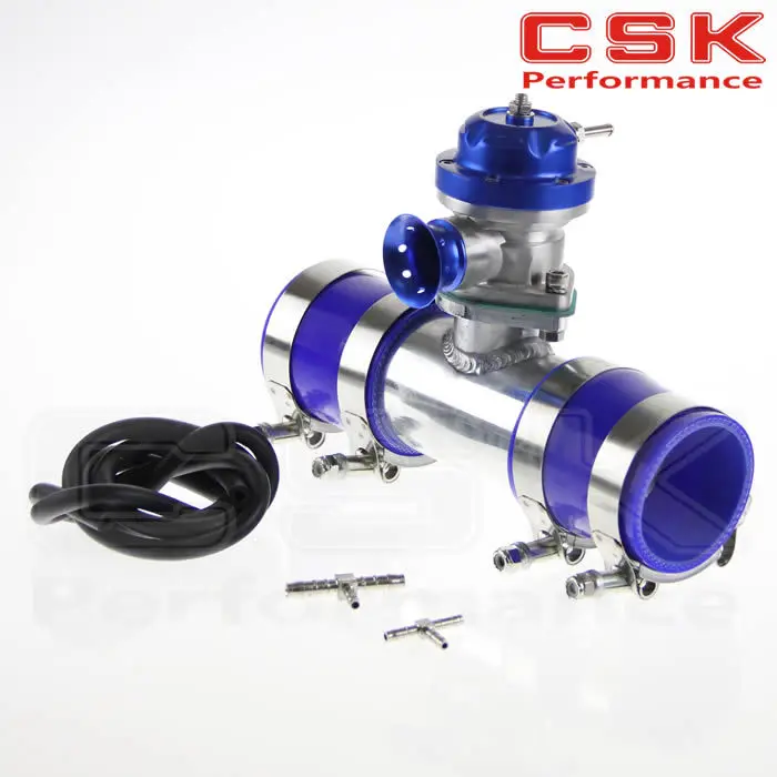 30PSI TS BOV turbo + 2 &quot50*150 мм Фланцевая труба * Синие Силиконовые Шланги 4 хомуты|flange