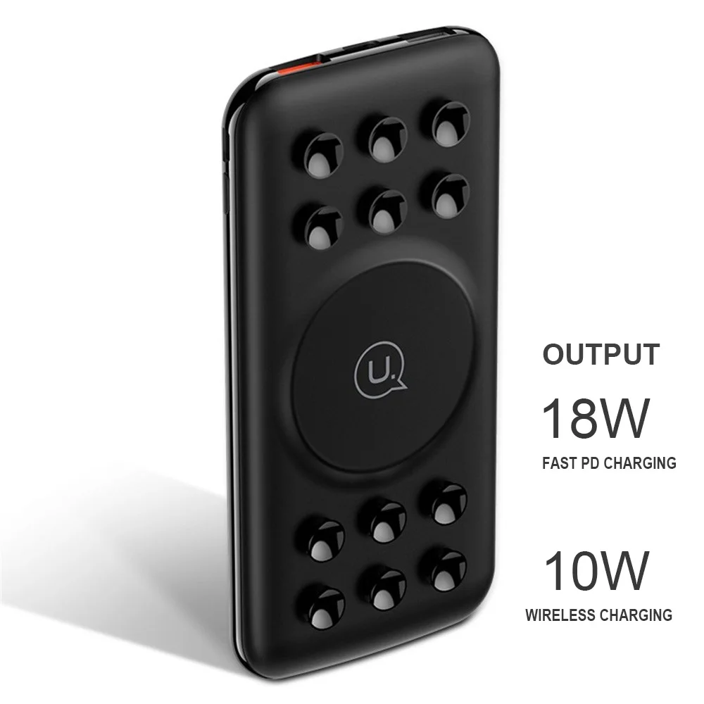USAMS большой емкости 10000 mAh power Bank QC3.0 18 W повербанк PD безпроводная зарядка iphone