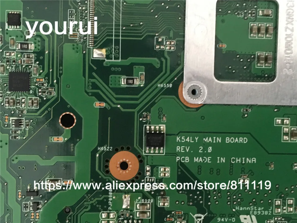 Оригинальная материнская плата yourui для ASUS K54LY USB3.0 1 ГБ HM65 216 0809000 X54HR K54HR X54H x54hy