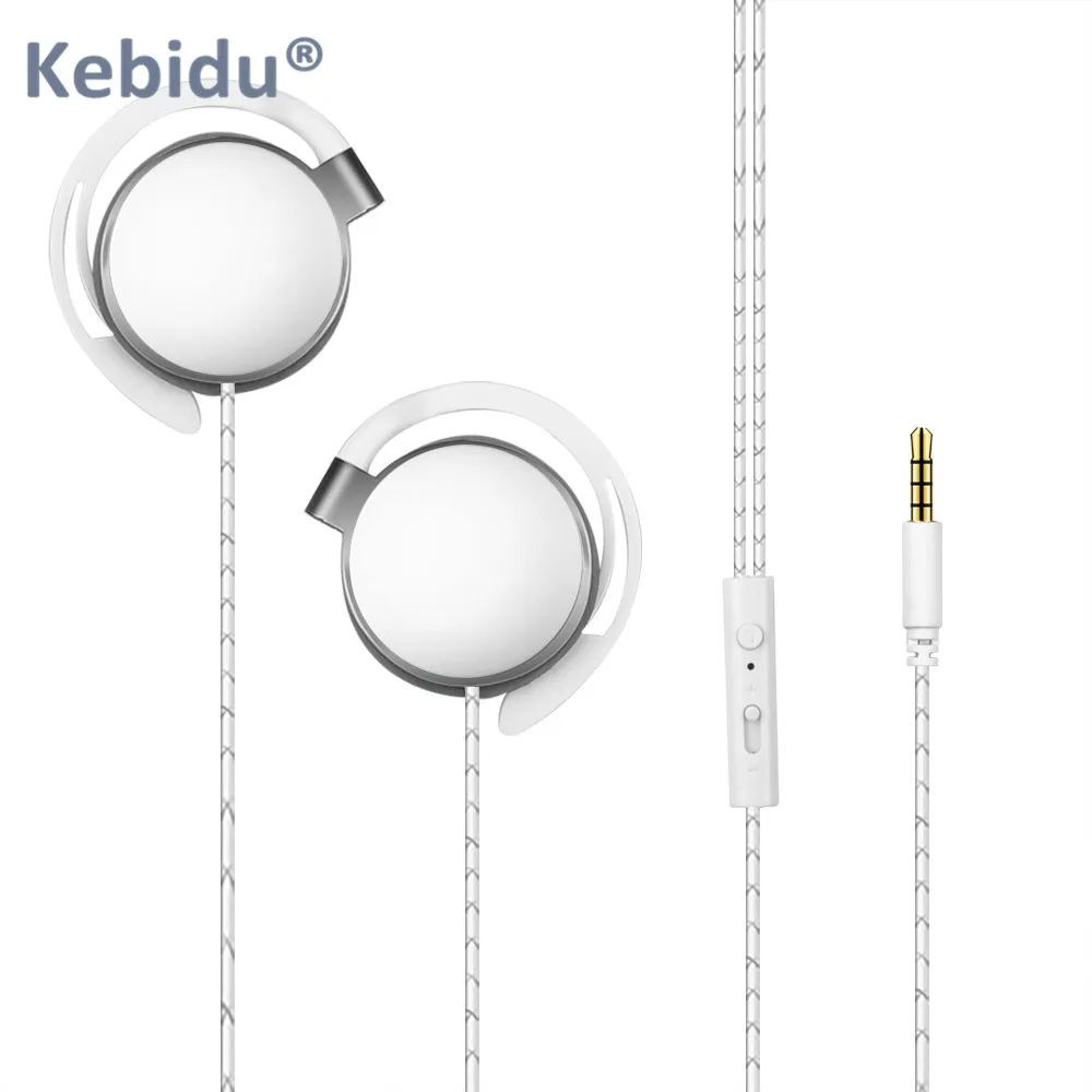 KEBIDU Ear Hook Headsets With Built-in Microphone Hanging Earphones 3.5mm In-Ear Wired Earphone For Smartphones | Электроника