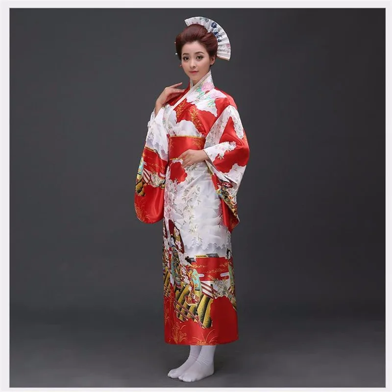 Японский сексуальный юката с Obi женское атласное кимоно Haori Новинка вечернее